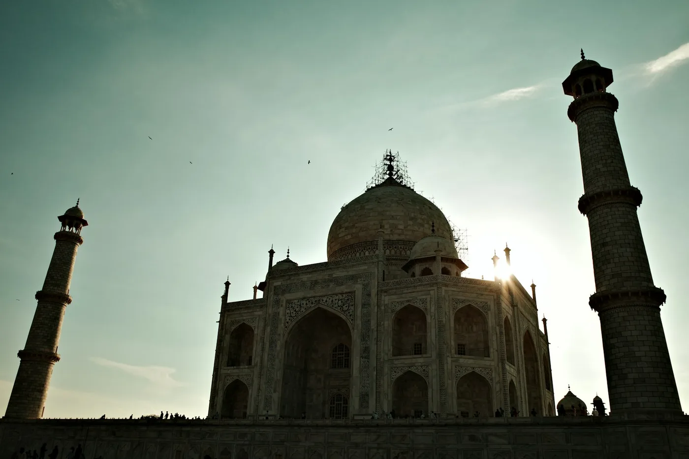Taj Mahal under a clear sky