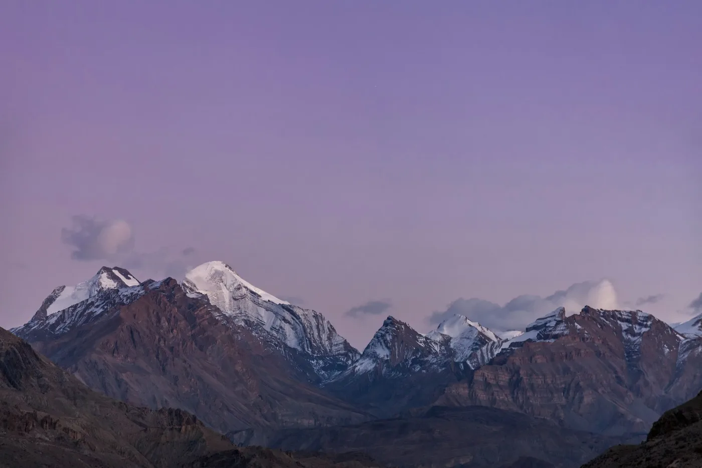 Himalayan mountain range with snow-capped peaks