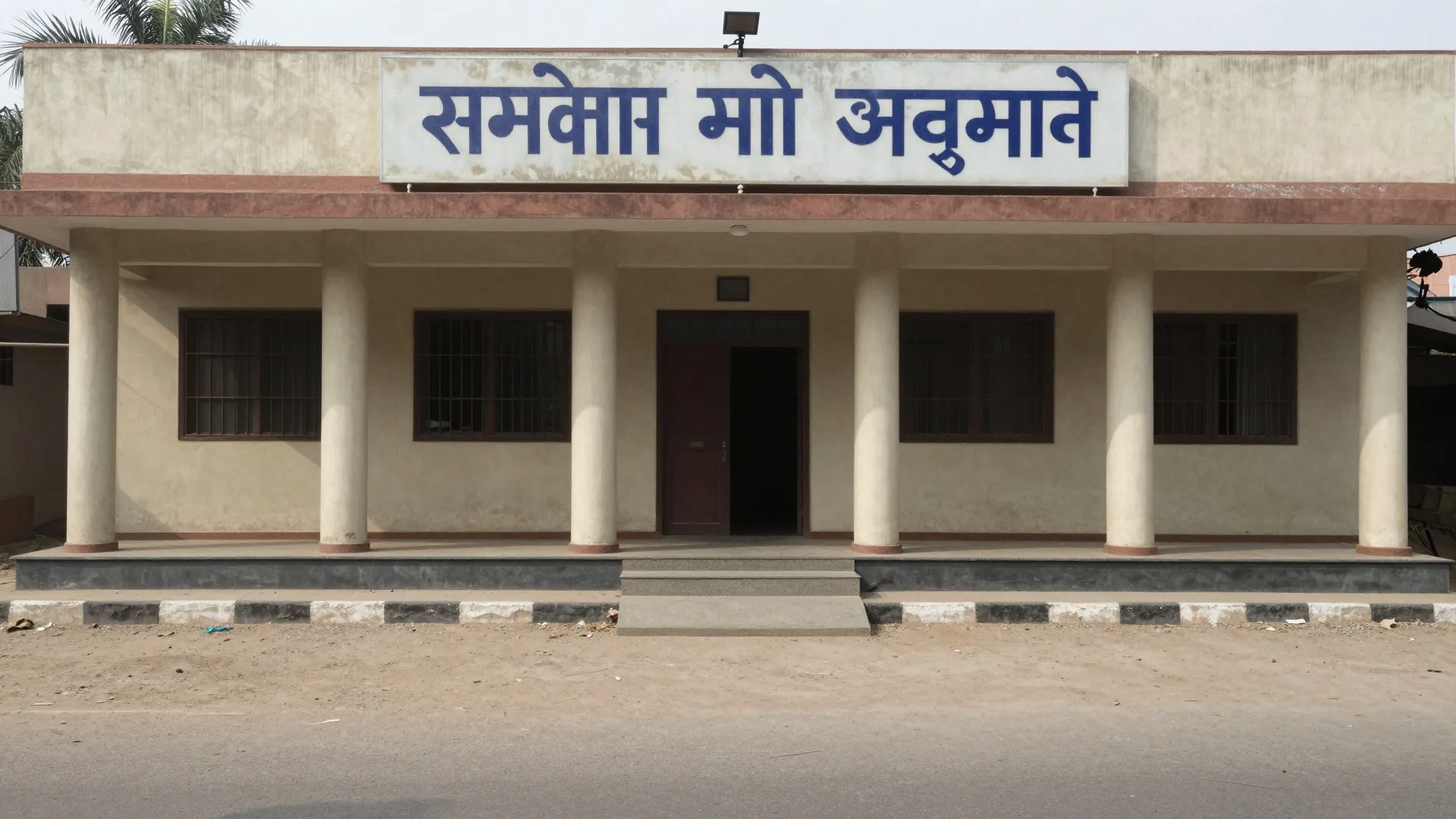 Illustration: facade of a police station in India