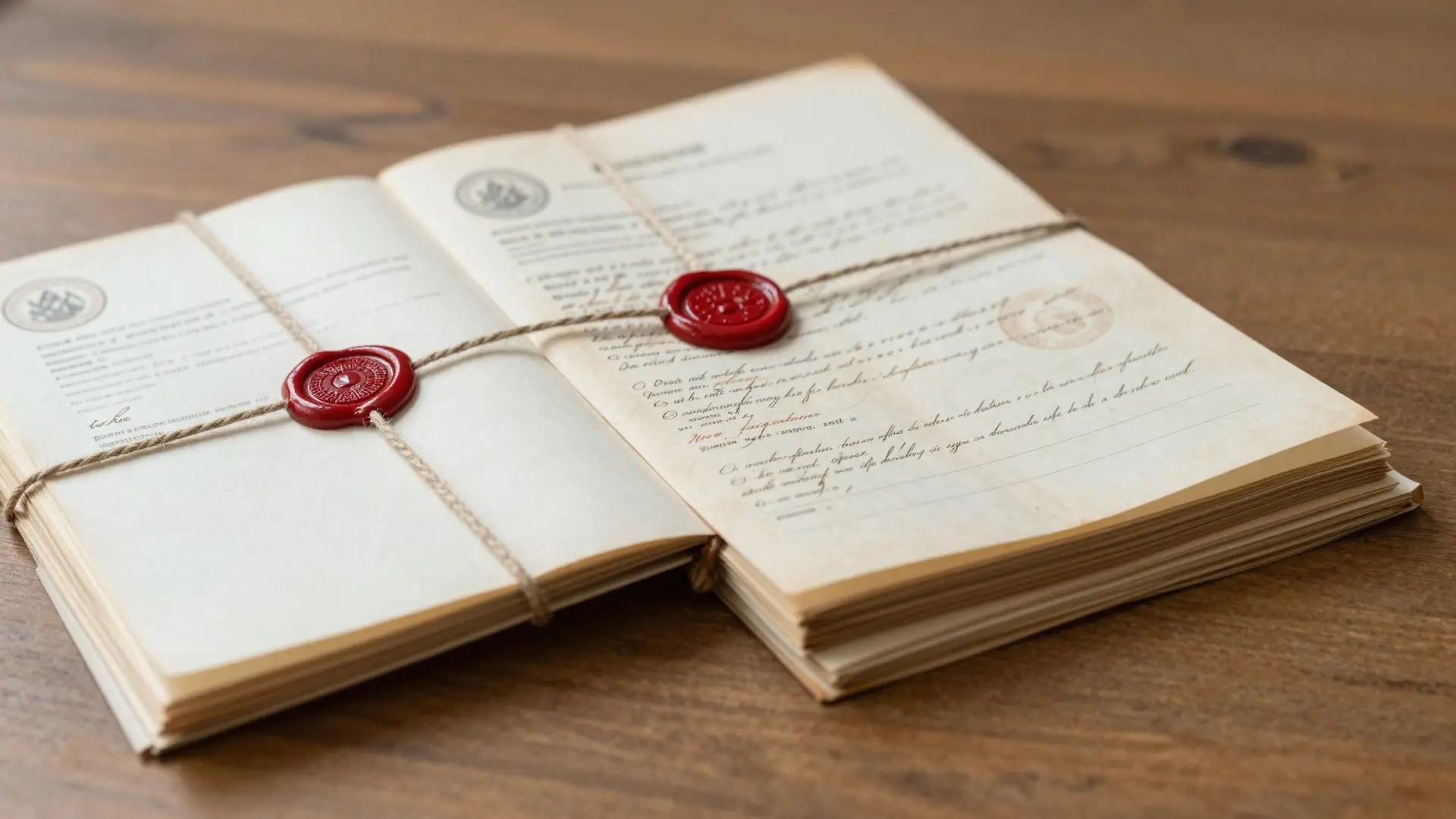 Illustration: official documents with a wax seal