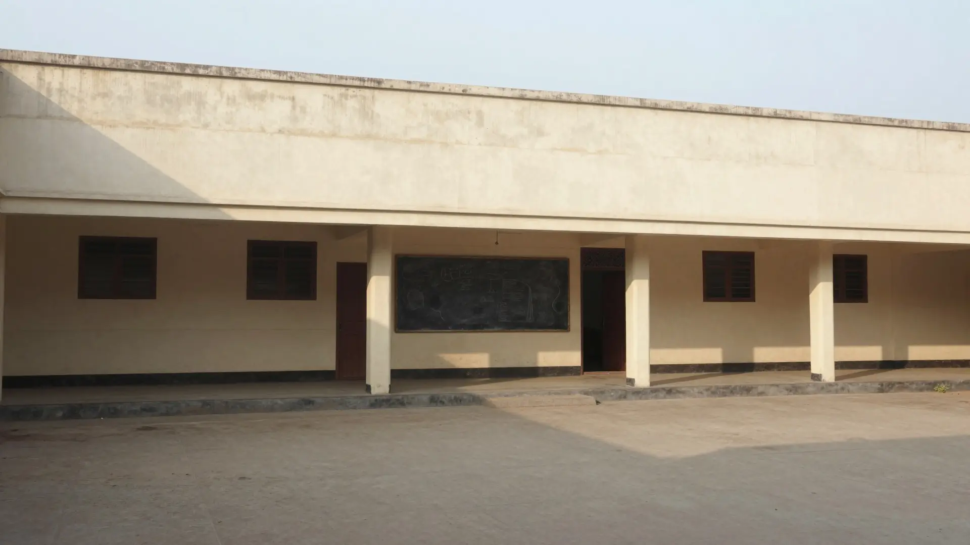 Illustration: facade of an Indian public school