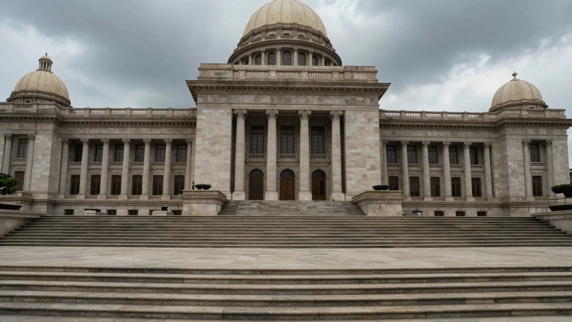 Illustration: facade of an Indian courthouse